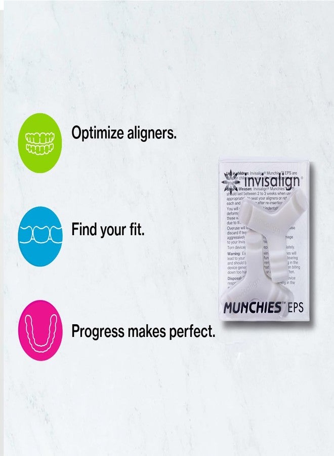 تقويم إنفزلاين قطع Invisalign Munchies EPS لتثبيت قوالب تقويم الأسنان، وألعاب مضغ لتقويم الأسنان (عبوة من قطعتين) (أبيض) - Image 2
